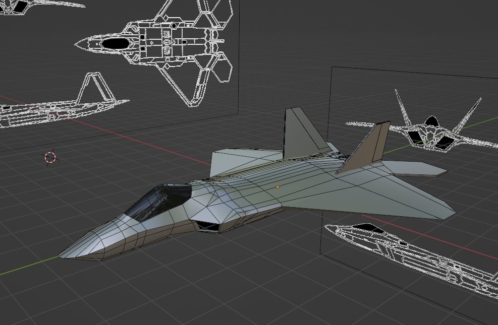 Made some decent progress yesterday evening with the F22 Raptor model, trying to go as low poly as possible while maintaining detail. 

Going to work on the wings next and then its texturing time! 🙏