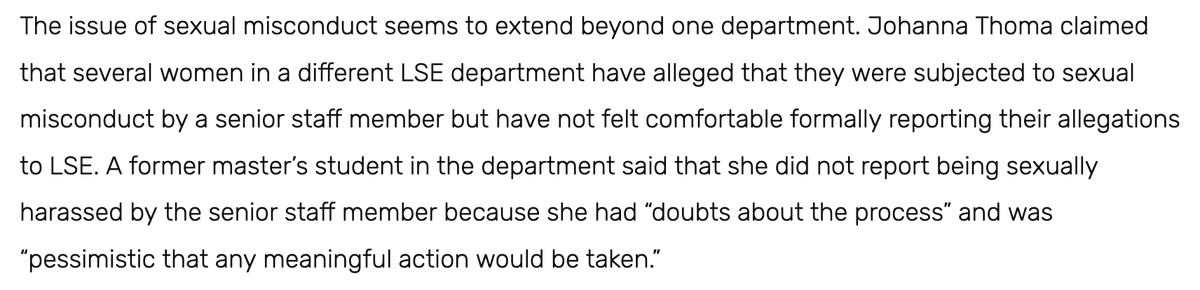 “Women silenced across ranks: LSE’s mishandled sexual misconduct investigation into professor”

I made a contribution to this, in the hope something will change. 

thebeaverlse.co.uk/sexual-miscond…