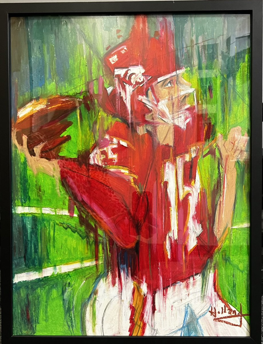 Check out my donated art piece titled ‘Mahomes in Action’- Oil Pastel drawing of <a href="/PatrickMahomes/">Patrick Mahomes II</a>  with multiple viewpoints and fractured form (24 by 18).  This piece will be available for bid <a href="/OPSF233/">Olathe Public Schools Foundation</a> Taste of the Town Auction.