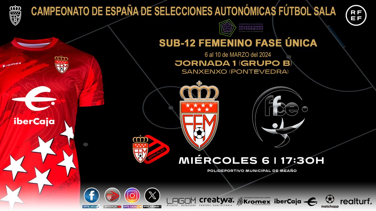 🔴En DIRECTO 🏆Campeonato de España Selecciones Autonómicas de Fútbol Sala #SeMadrid Sub-12 Femenina . 👉Jornada 1 📅Miércoles 6 de Marzo 2024 ⌚️17:30 hrs @RFFM_oficial - @FedFutbolCeuta youtube.com/live/BmZSUqwfc…