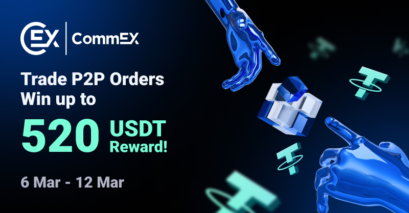 CommEX_com's tweet image. CommEX Launches P2P Campaign: Trade More, Earn More

Complete P2P Orders and Win up to 520 USDT Reward
🔹&amp;gt;1,000 USDT volume, receive 10 USDT in voucher
🔹&amp;gt;5,000 USDT volume, receive additional 10 USDT in Voucher
🔹Top 3 users, receive 500 USDT Token Voucher each

👉 Trade now|…