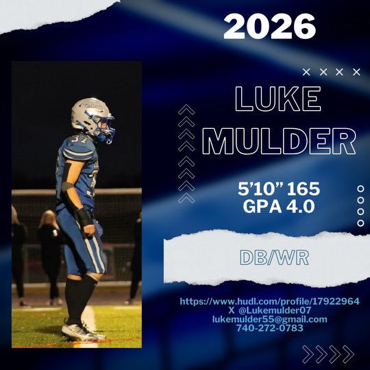 olibfb's tweet photo. Luke Mulder 2026

Coaches please take a moment to review Luke’s sophomore Varsity film 

@lukemulder07 

https://t.co/k309LEIrXu https://t.co/ENF7G1ajaj
