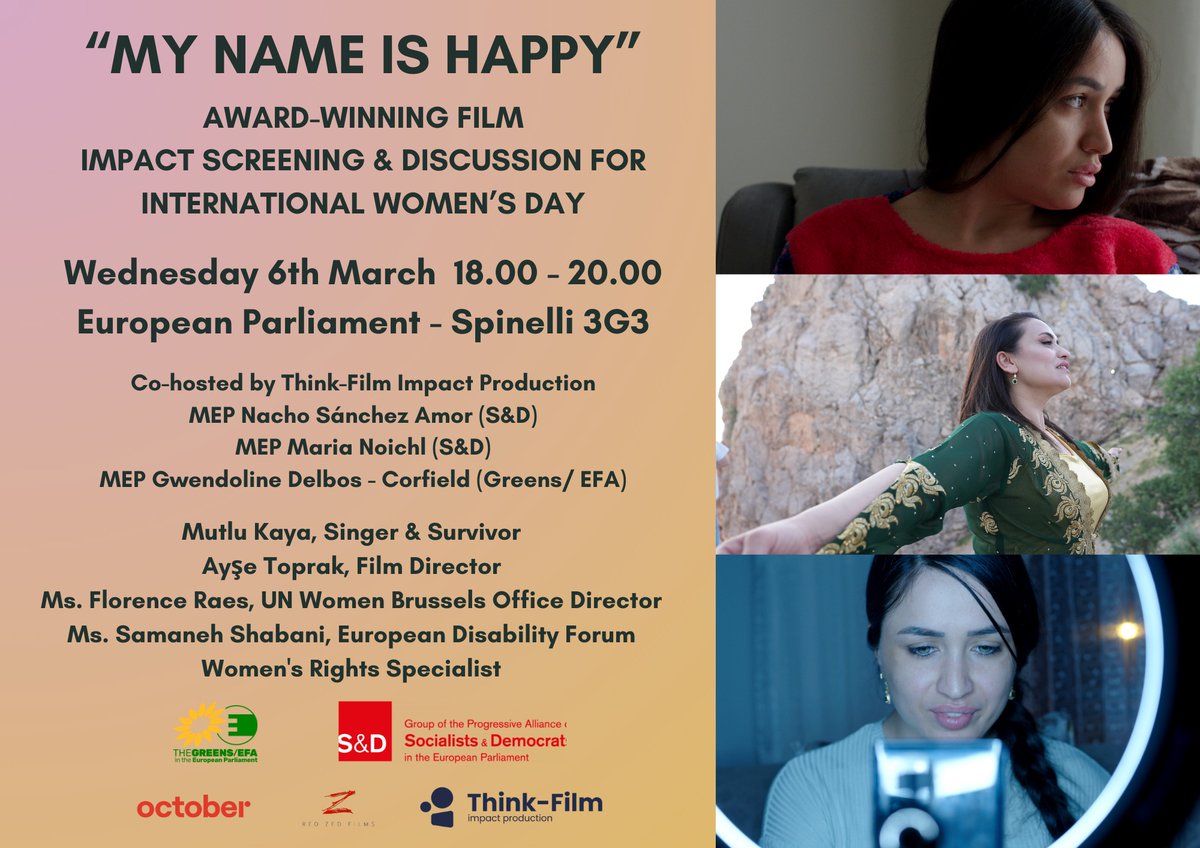 We're screening My Name is Happy tonight March 6th at the EU Parliament in support of International Women's Day 2024. DM me if you'd like to attend #fifdh #turkeymozaik #storyboardcollective #HRFFBerlin #octoberfilms