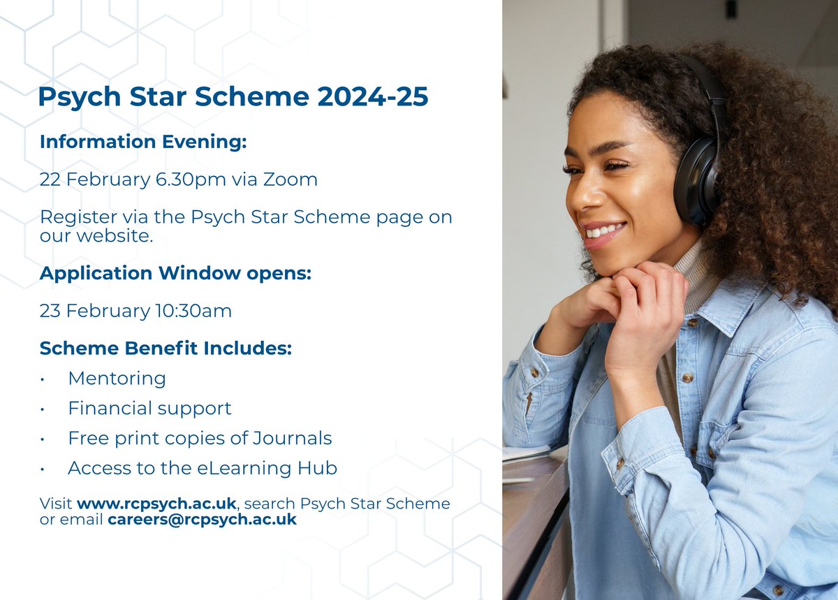 Applications for the Psych Star Scheme are now open! Don't forget to submit your application via the link below: rcpsych.ac.uk/become-a-psych… #choosepyschiatry