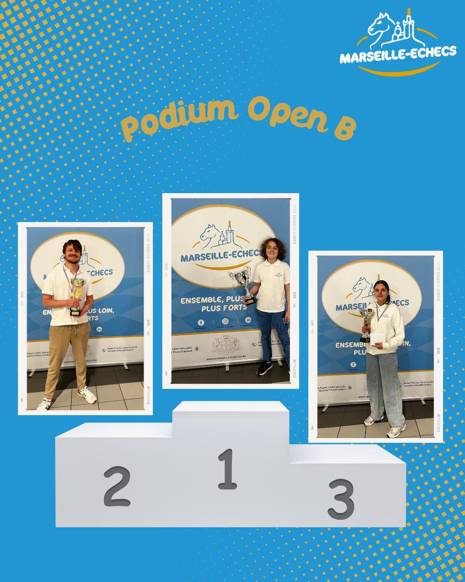 Marsechecs's tweet photo. 📷 2eme Open de Marseille 📷
MERCI à tous les participants d'avoir contribué à la réussite de ce tournoi ! Un grand merci aussi à tous les bénévoles du club pour votre aide 📷📷📷
Voici les podiums des Open A&amp;B ! 📷📷📷
#MarseilleEchecs #FFE #chesslover #Echecs #Marseille https://t.co/KUr9vXRQUu