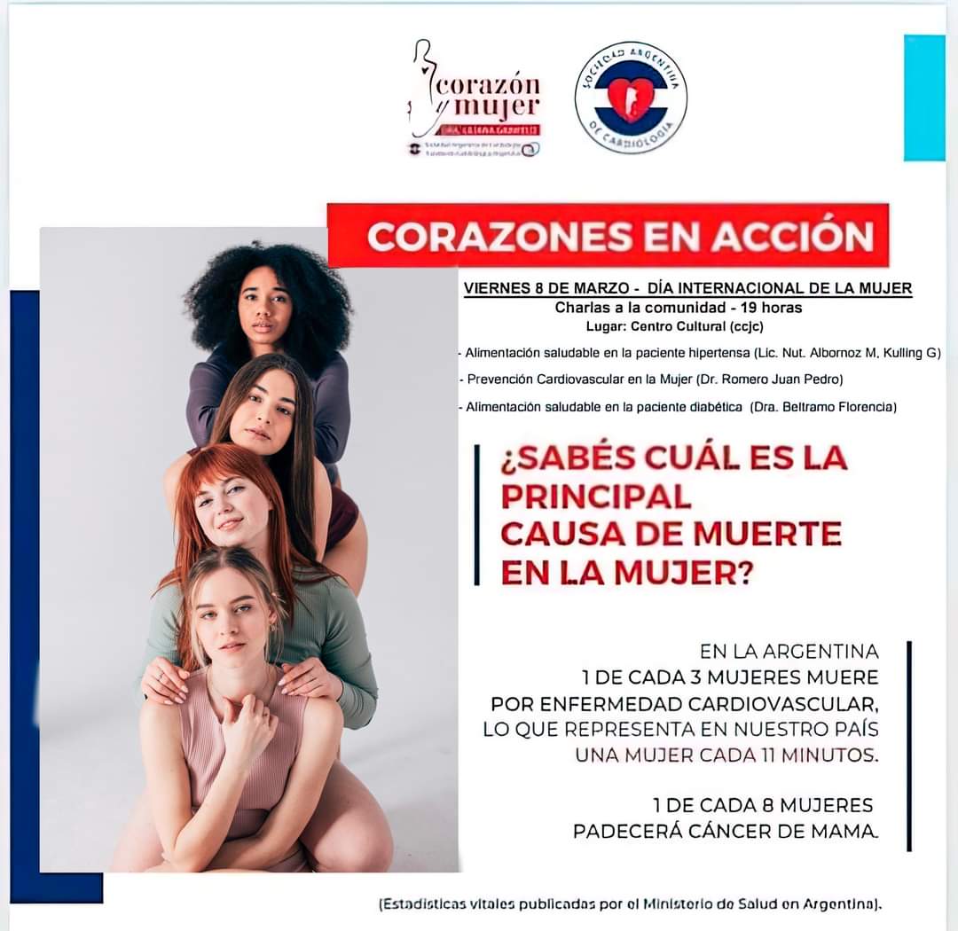 MunicipalidadHY's tweet photo. CORAZONES EN ACCIÓN
VIERNES 8 DE MARZO - DIA INTERNACIONAL DE LA MUJER
Charlas a la comunidad - 19 horas
Lugar: Centro Cultural (ccjc)

Municipalidad de Hipólito Yrigoyen 
Gestión Pugnaloni https://t.co/P7SsFjgCTH