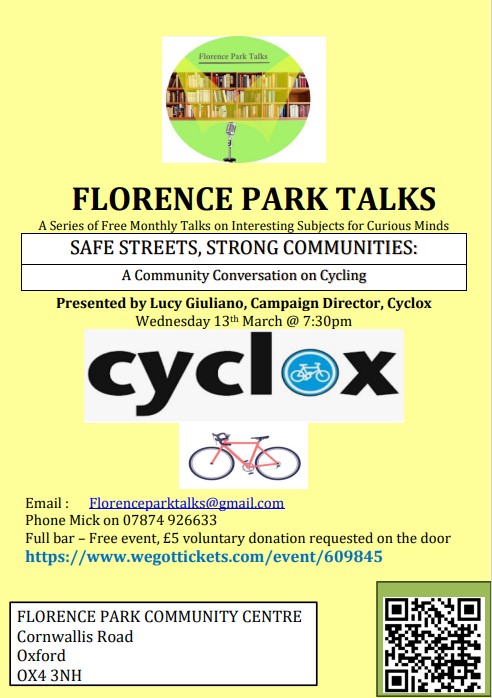 Only 1⃣ week to go until our guest talk as part of @FloparkCC's monthly series 🗓️ We'll be discussing the topic of 'Safe Streets, Strong Communities' 🚲 Find out more and book your free ticket ⤵️ wegottickets.com/event/609845