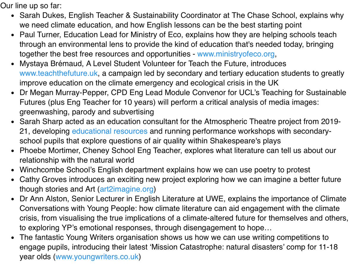 ecodukes's tweet photo. Fantastic FREE #EnglishCPD, perfect for #SecondaryEnglishPGCE #TeacherTrainees! Share &amp; sign up: https://t.co/ArudVzi8aN… 

@PGCEEnglishYork @PGCE_English_Br @JustinDillonUCL @MissHLawrence @AislingDW @MrLawrenceEng @drlucykelly @MmuPgce @MrsMarden1 @Busy_Lizzi @SuePinnick https://t.co/RzrfPtNTnd