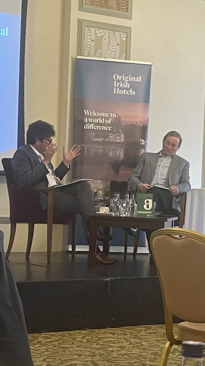Great to see and listen to Enda Kenny chat with our Chairperson Stephen Belton ⁦@OriginalIrishHt⁩ at our AGM at ⁦@KnockrannyHouse⁩ ⁦@parknasilla⁩