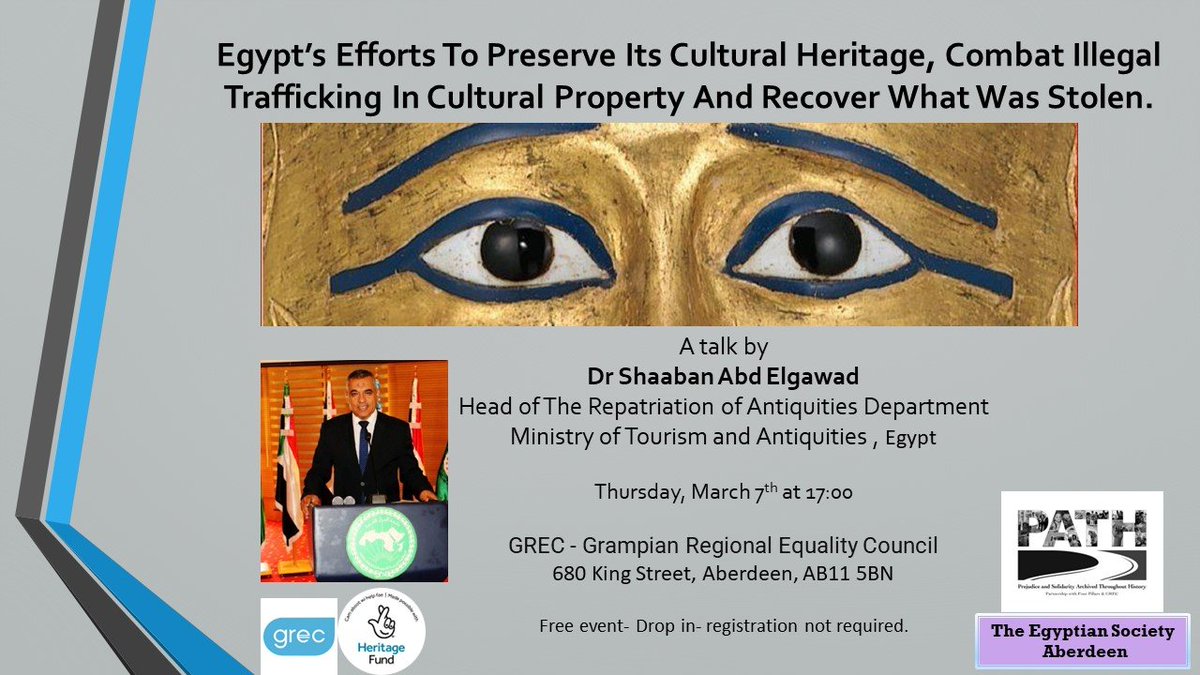 Tomorrow at 5:00 in person- refreshments will be served ( Hopefully some Egyptian style refreshments too) #Aberdeen #Egypt #Antiquities #Archaeology