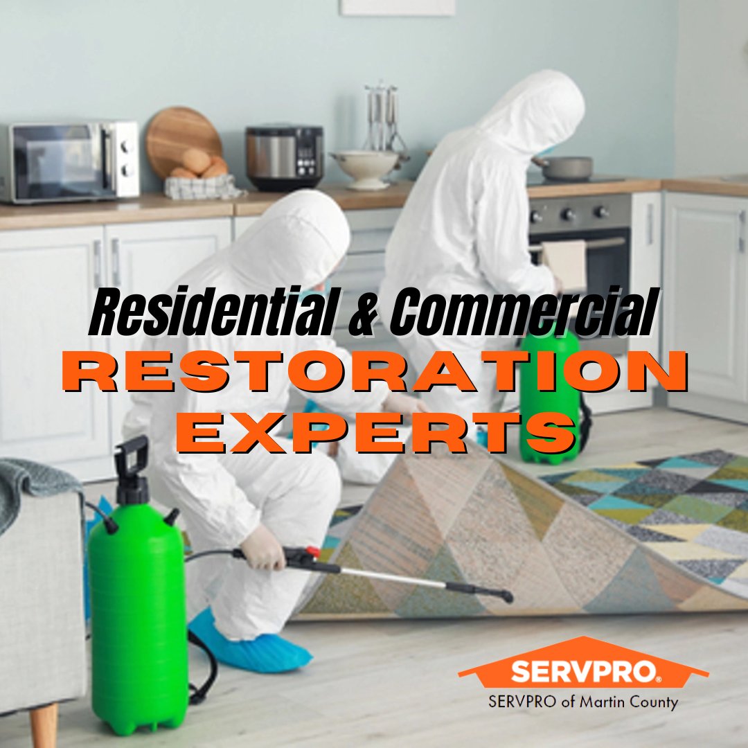When disaster strikes, Servpro answers the call for both homes and businesses! 🔥 From fire damage to biohazard cleanup, our experts are trained to handle it all. Restore your property with Servpro's residential and commercial restoration services. Contact Us Now: (772) 334-8762.