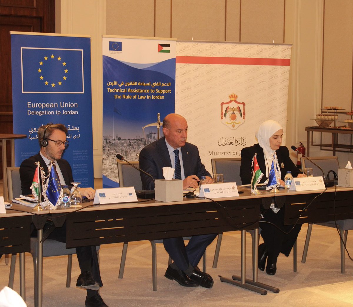 This week’ steering committee on EU support to the Rule of Law was an opportunity to take stock on progress notably in provision of free legal aid services and rehabilitation programmes in cooperation with @moj_gov and @IOM_Jordan @giz_gmbh