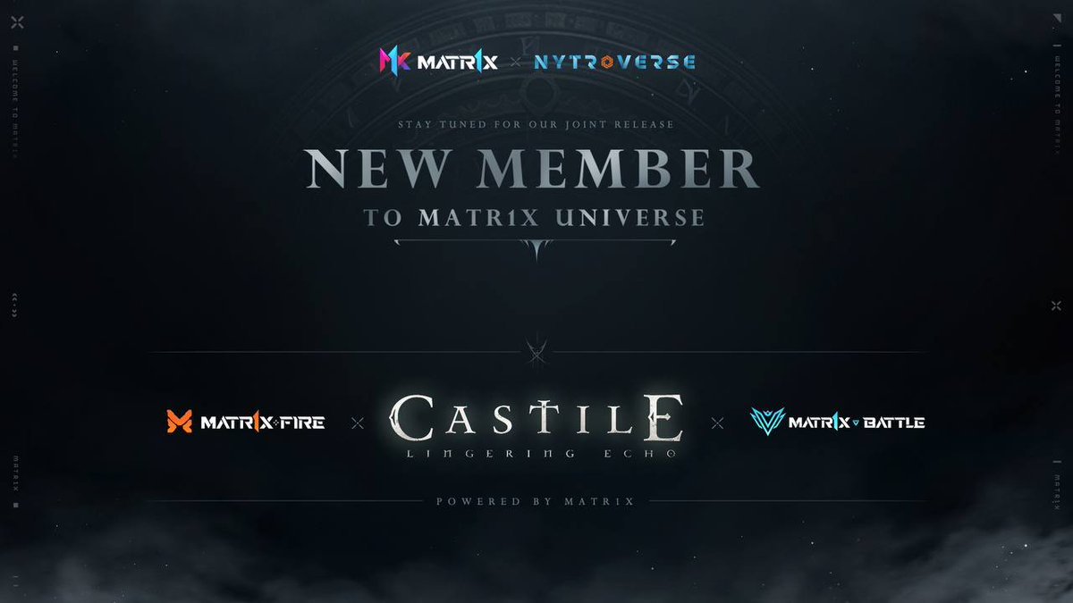 MATR1X (@matr1x_io) on Twitter photo Emerging from the depths, <a href="/Castileofficial/">CASTILE</a> joins the <a href="/Matr1x_io/">MATR1X</a> realm as our third epic adventure.
Together, we'll weave a tale of power and mystery. A new chapter begins.
Stay tuned for our joint release.
#Matr1xUniverse <a href="/Matr1xOfficial/">MATR1X FIRE</a> <a href="/Matr1xBattle/">Matr1x Battle</a> Emerging from the depths, <a href="/Castileofficial/">CASTILE</a> joins the <a href="/Matr1x_io/">MATR1X</a> realm as our third epic adventure.
Together, we'll weave a tale of power and mystery. A new chapter begins.
Stay tuned for our joint release.
#Matr1xUniverse <a href="/Matr1xOfficial/">MATR1X FIRE</a> <a href="/Matr1xBattle/">Matr1x Battle</a>
