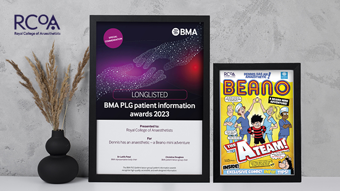Special Commendation for Dennis has an anaesthetic! @TheBMA PLG (patient liaison group) patient information awards recognise exceptional patient information services. Our special @BeanoOfficial strip with @APAGBI is proving to be a winner. Download 👉bit.ly/3i9fBin