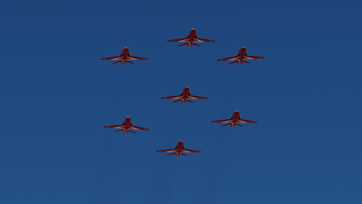 FSRedArrowsltd's tweet photo. Training continues for the team. With this week resulting in a full part 1 run-through! A great milestone for the team!

https://t.co/K47iLzt3wG
--------------------------
#Fsra #aviationgeek #dcsworld #flightsimulator #redarrows #digitalcombatsimulator #rafredarrows #aerobatics https://t.co/AA8bn3xAD1