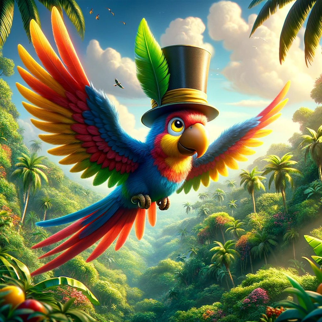 Polly the prosperous parrot. 🦜🎩 It does have a ring to it, don't you think?