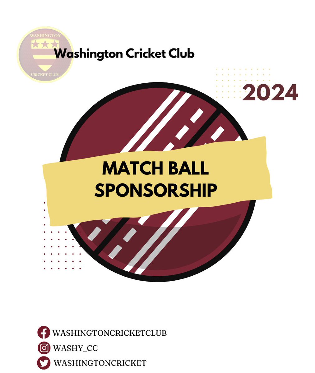 Washy_CC's tweet photo. 🏏 Match ball sponsorship🏏 

If you’d like to sponsor a match ball this season get in touch via any of our social pages❗️

#cricket https://t.co/5tZ356DY9T