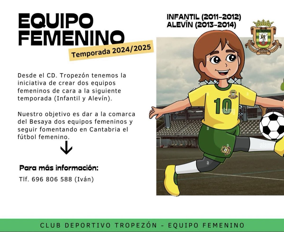 cdtropezon's tweet photo. 👧🏻⚽️| HOY en Santa Ana tendremos el primer entrenamiento de puertas abiertas para crear un equipo femenino para niñas nacidas entre 2011 y 2014 de cara a la siguiente temporada, en horario de 17:30 a 19:00h. 

Después del entrenamiento habrá una merienda para todas las asistentes https://t.co/ReOnVoFpfS