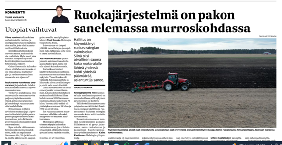 Kaisa Karttunen (@kaisakarttunen) on Twitter photo Pohdintaa ruokajärjestelmän muutostarpeista tämän päivän Maastullissa. Mukana myös <a href="/TuomasKuhmonen/">Tuomas Kuhmonen</a> ja <a href="/IreneKuhmonen/">Irene Kuhmonen</a> #ruokajärjestelmä #ruokaturva #huoltovarmuus
lehdet.viestimedia.fi/7bc8ff1f-30b4-… Pohdintaa ruokajärjestelmän muutostarpeista tämän päivän Maastullissa. Mukana myös <a href="/TuomasKuhmonen/">Tuomas Kuhmonen</a> ja <a href="/IreneKuhmonen/">Irene Kuhmonen</a> #ruokajärjestelmä #ruokaturva #huoltovarmuus
lehdet.viestimedia.fi/7bc8ff1f-30b4-…