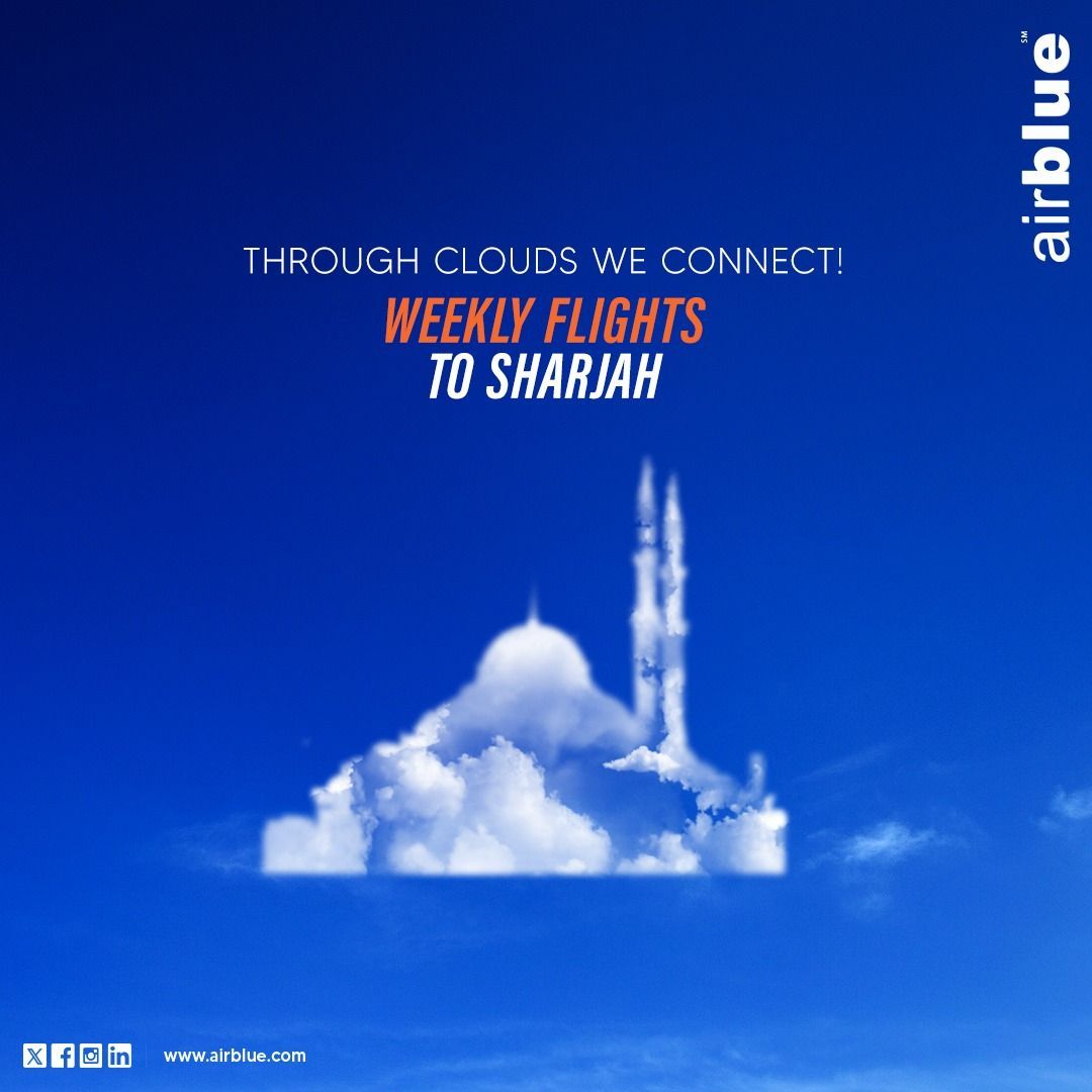 airblueairline's tweet photo. Your Sharjah Adventure Begins with us!
 Where Every Moment is a Coastal Memory.

Book your tickets now at https://t.co/g8VR5u1woG

#Airblue #Sharjah #Shj #WanderlustJourney #adventure #travelbound #FlytoSharjah https://t.co/uGOMQNKHLa