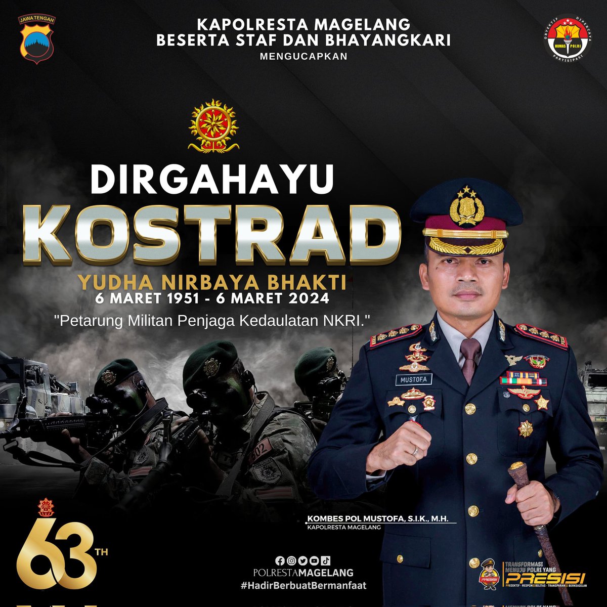 Indar44606436's tweet photo. Dirgahayu ke-63 Kostrad (Komando Strategis Angkatan Darat)
Yudha Nirbaya Bhakti
"Petarung Militan Penjaga Kedaulatan NKRI"
#tni #tniad #kostrad #tentara #polrestamagelanghadir #magelang #borobudur https://t.co/zKw3GTXTA0