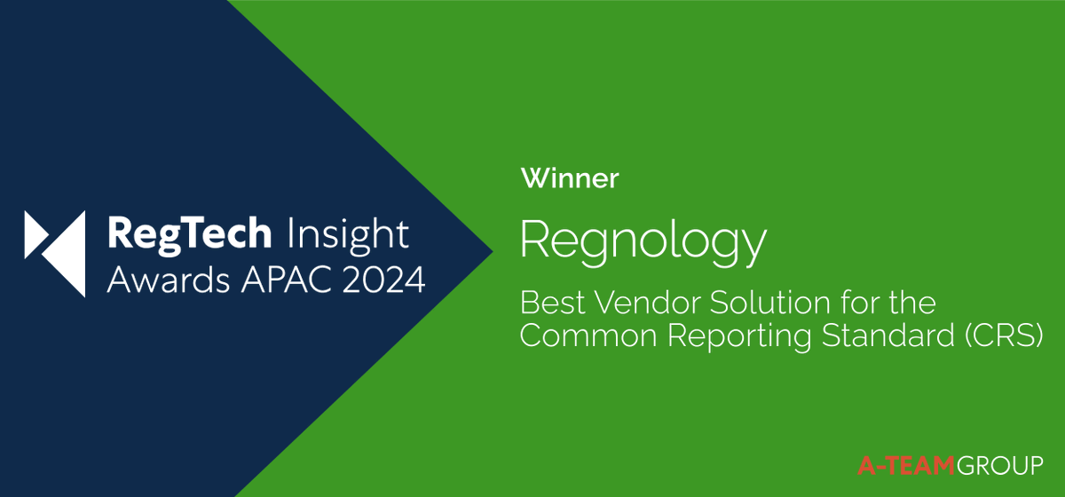 RegTechInsight's tweet photo. We're pleased to present the 2024 RegTech Insight Award APAC for Best Vendor Solution for the Common Reporting Standard (CRS) to... @regnologygroup! Congratulations!
Winners Report: https://t.co/f8Fc6o7BoR
#RTIawards #regtech #CRS #commonreportingstandard https://t.co/Nkl3PzDgLA
