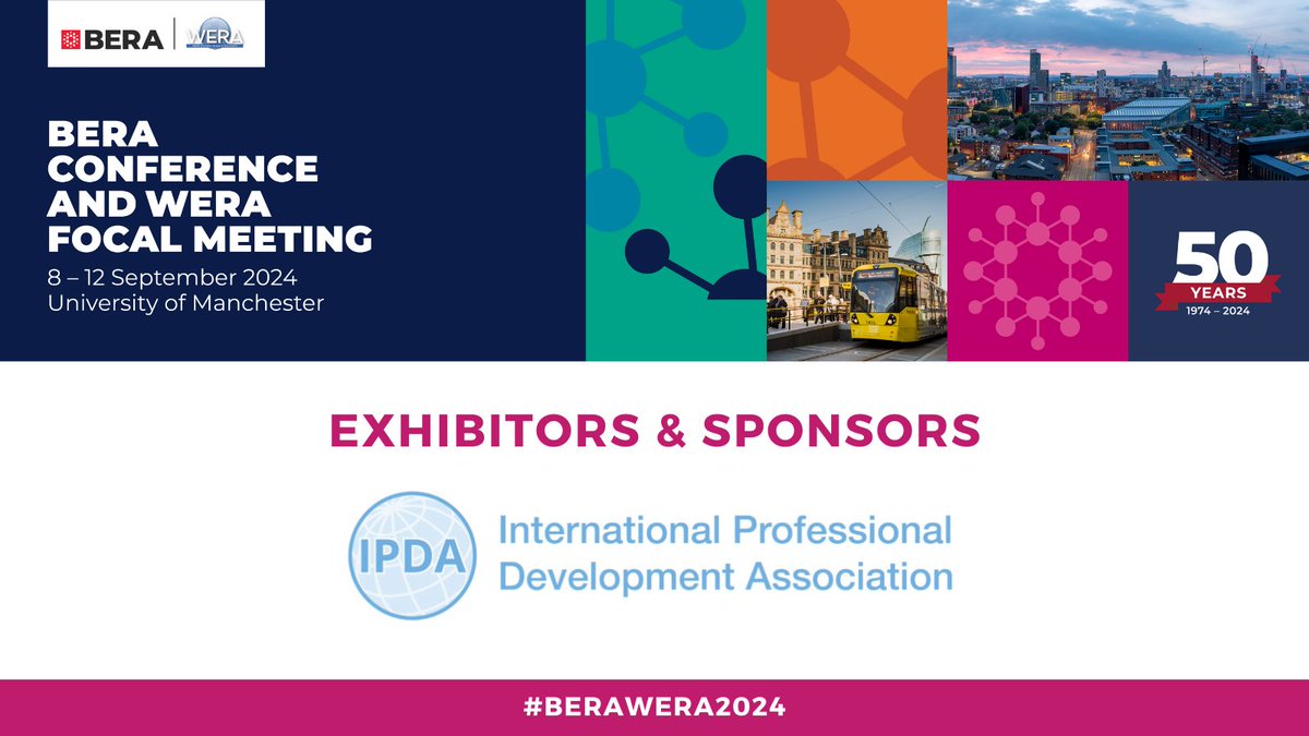 🌟 We are so thrilled to have the International Association for Professional Development (IPDA) (@ipda_prof_learn) as an exhibitor for the #BERAWERA2024 conference Find out more: bera.ac.uk/conference/ber…