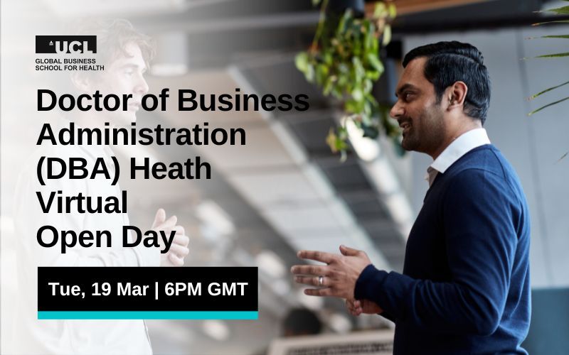 ucl_GBSH's tweet photo. Join us for our #DBA Health virtual open day on Tue, 19 Mar, 6pm GMT: https://t.co/qwzVvRwHhm This programme will be delivered part-time online over 5 years and provide you with a rigorous advanced study and research programme. #UCL #GBSH #DBAHealth https://t.co/w7zl0jU2Wa