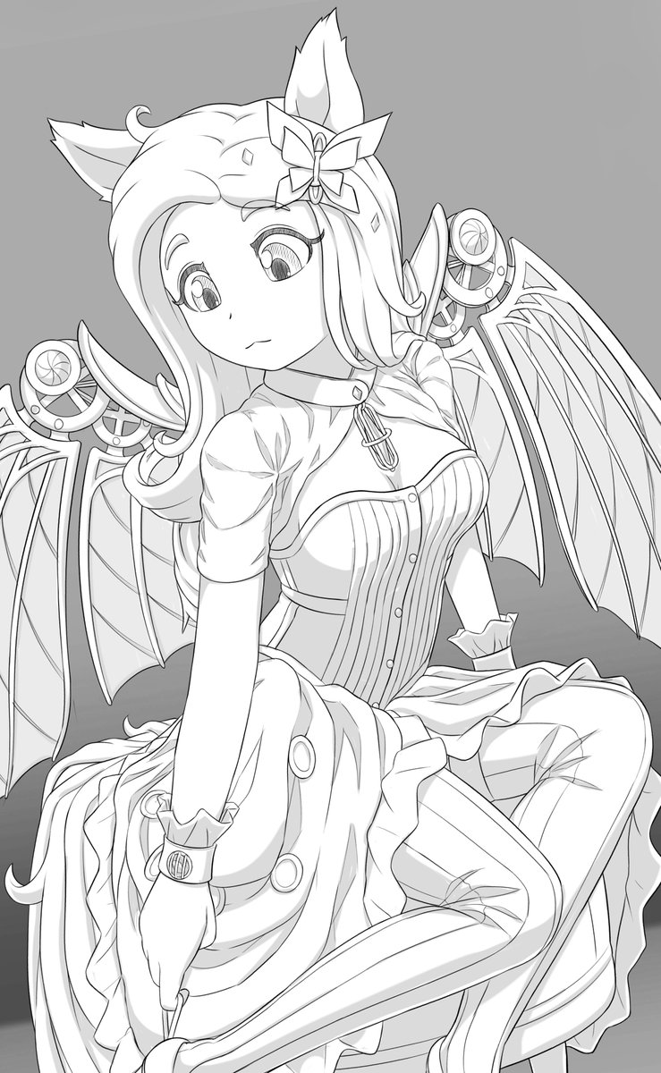 SymbianL's tweet image. Made sketch of Human Steampunk Flutters. =w=