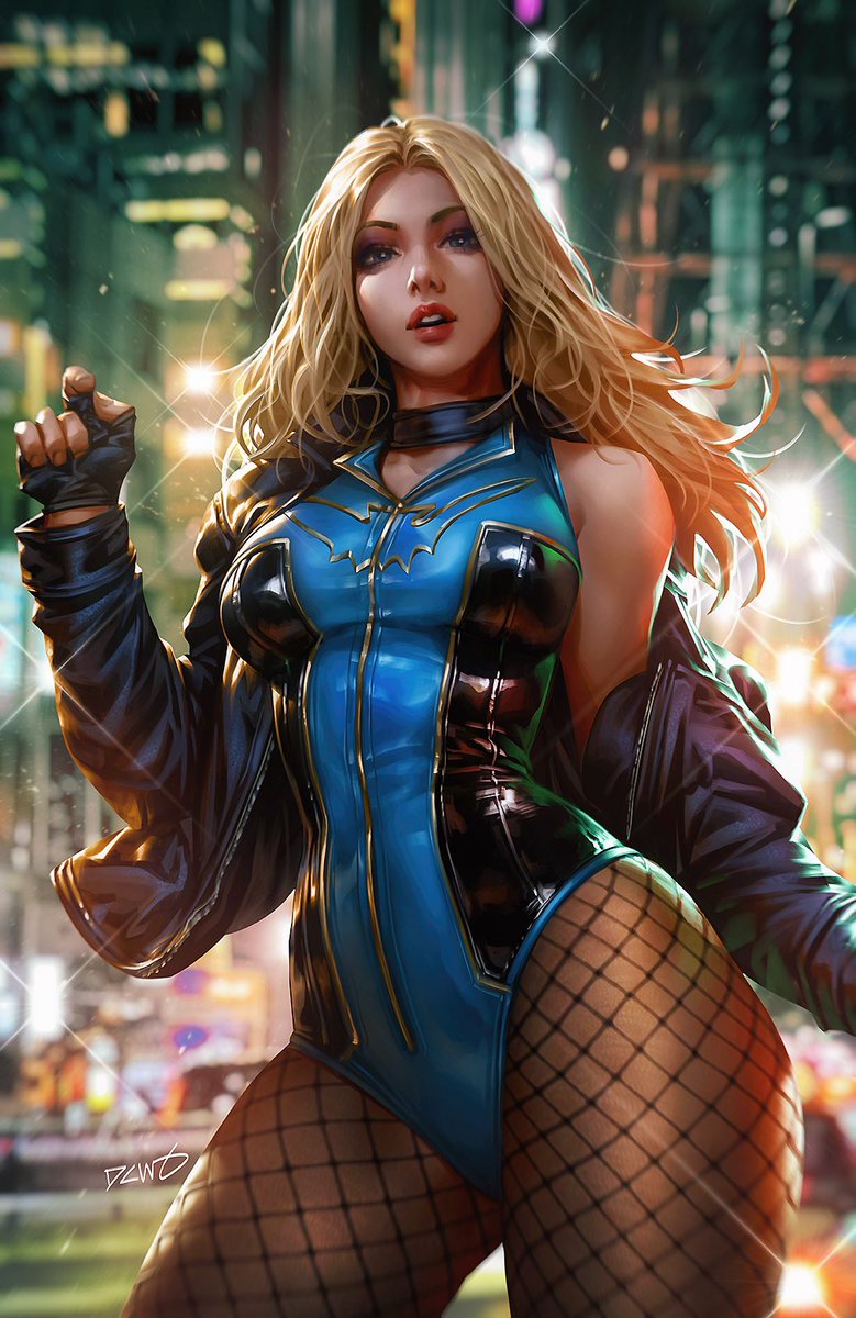 My Variant cover for #dccomics Birds of Prey issue 8 featuring Black Canary, always fun painting those shiny speculars on her costume haha #blackcanary #birdsofprey