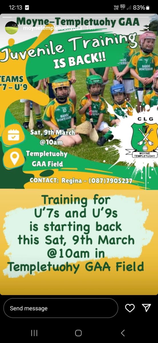 GAA Juvenile Training is back this Saturday at 10 am💚💛 #primaryschool #localclub #workingtogether #childrenssports #funforall