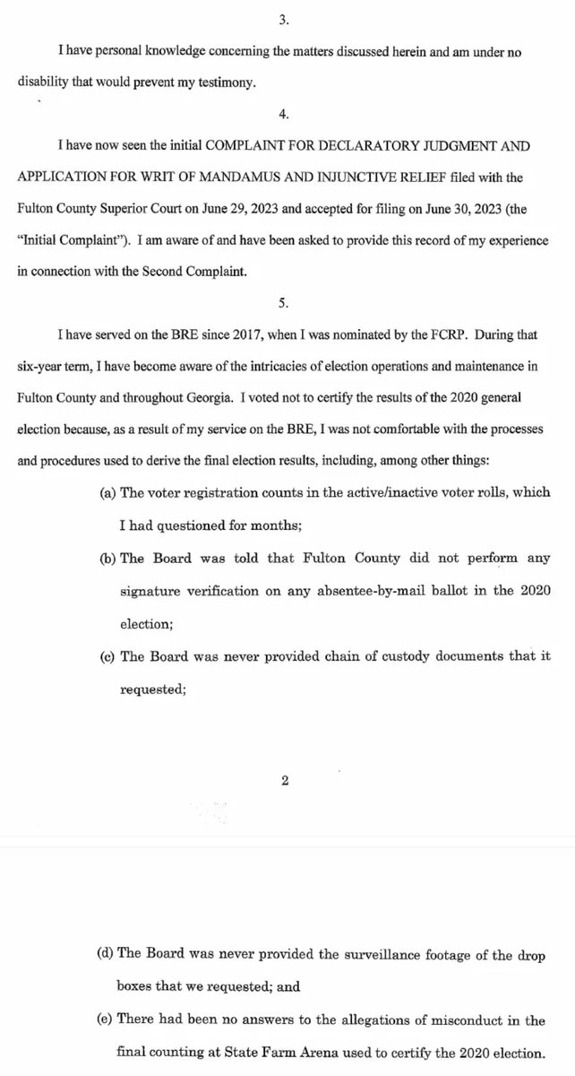 Good Morning ! Georgia 2020: Court testimony below (from the REAL Fani Willis RICO case) and this sworn affidavit indicate NO SIGNATURE VERIFICATION was done for 148,000 mail-in ballots. scribd.com/document/71038… Joe Biden didn't 'win' Georgia in Nov 2020