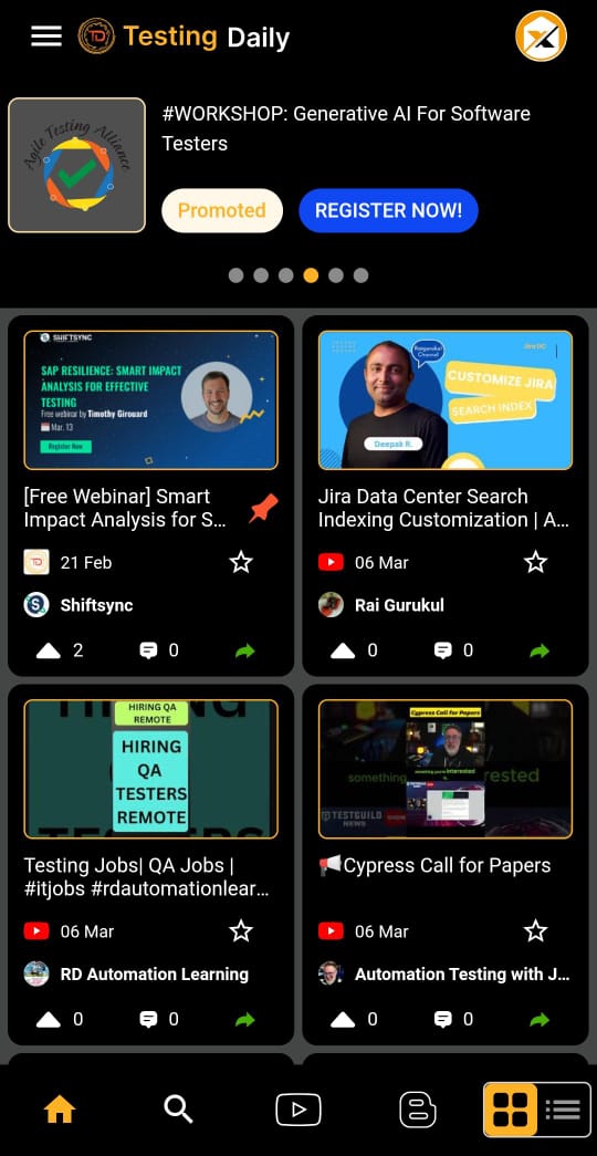 SH_TestingDaily's tweet image. What’s trending in #SoftwareTesting? ✅
Install the #TestingDaily App &amp;amp; Check it out ⬇️🎉
lnkd.in/gV8Wtqhx

Congratulations &amp;amp; thanks for creating amazing content for community
@Tricentis, @raigurukul, #RDAutomationLearning, @joecolantonio