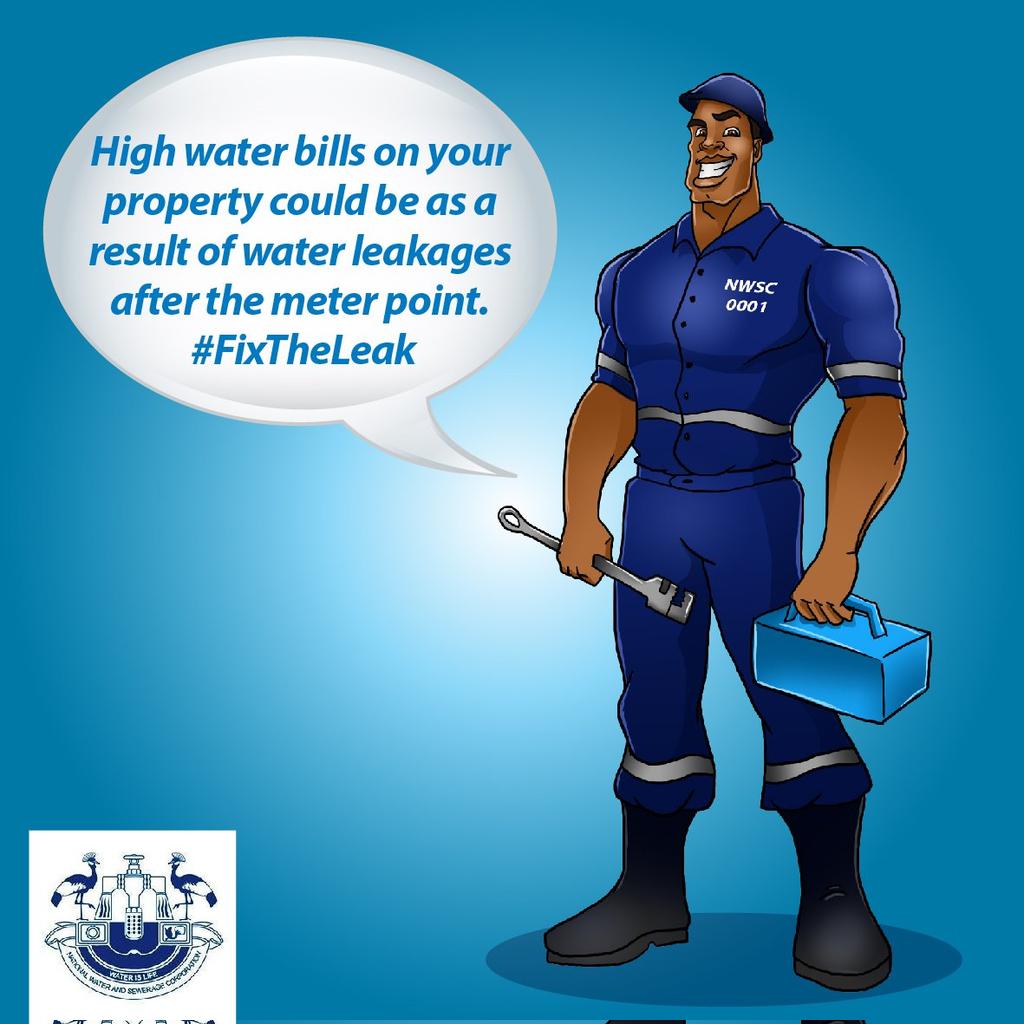 #NwscTips 
Simple steps to detect leakages after the meter point: 
1 Close all your taps.

2.Close the tanks inlet and any other inlets If the meter continues to move, you probably have a leakage.  @NWSCMD