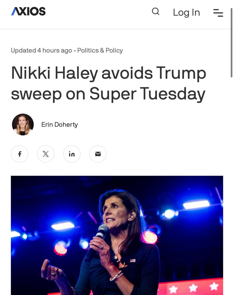 The MSM just can't stop the spin can they? Shouldn't this read Nikki Haley got her butt kicked by Trump on Super Tuesday? #FakeNews #NeverNikki #Trump2024 #Trump2024TheOnlyChoice #TRUMP2024ToSaveAmerica
