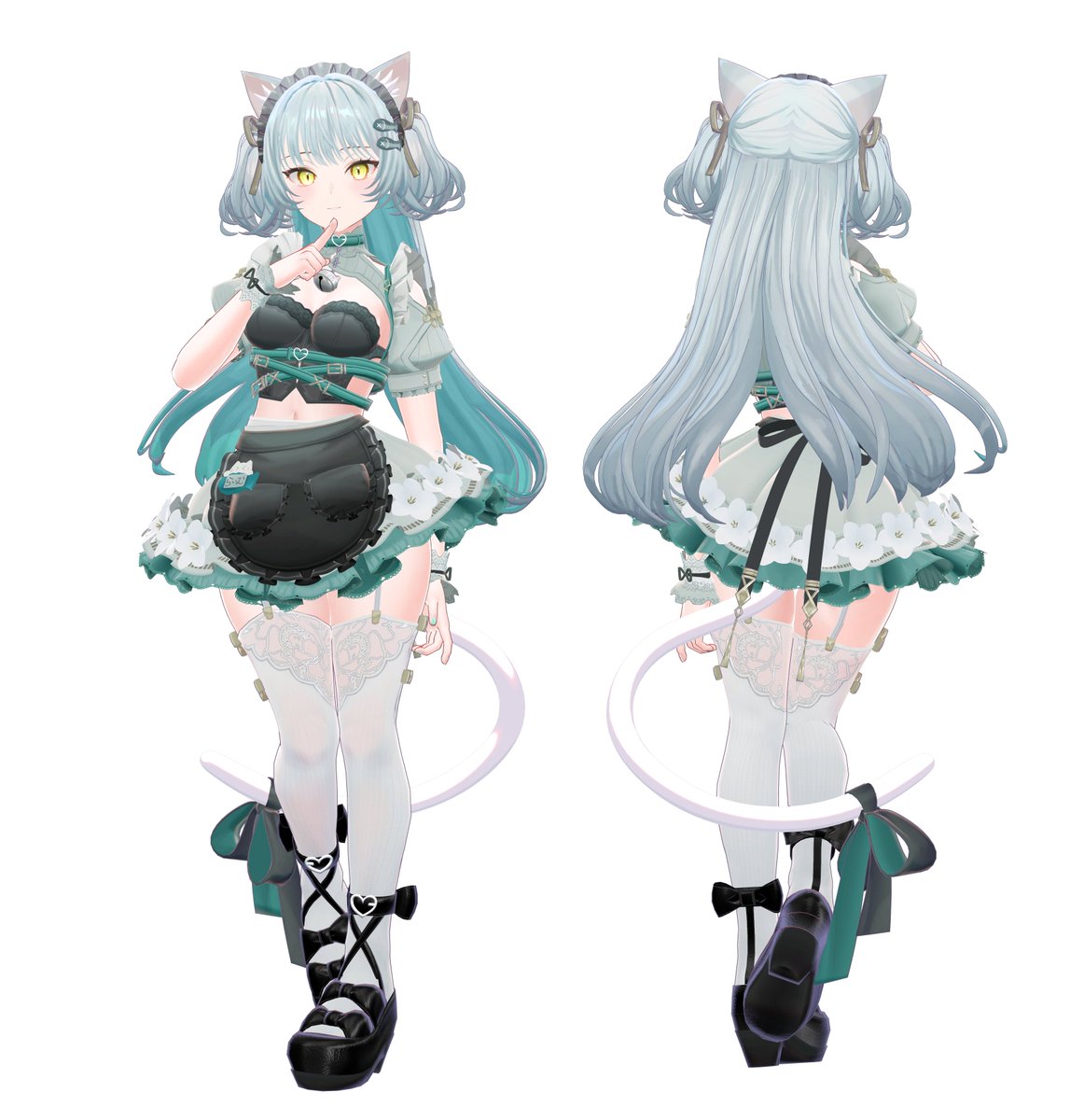 ビスチェ出来ました〜！現在セットアップ中！！
kuroinyan.booth.pm/items/5423752 #黒猫洋品店 #vrchat #オリジナル3Dモデル #白猫ライム