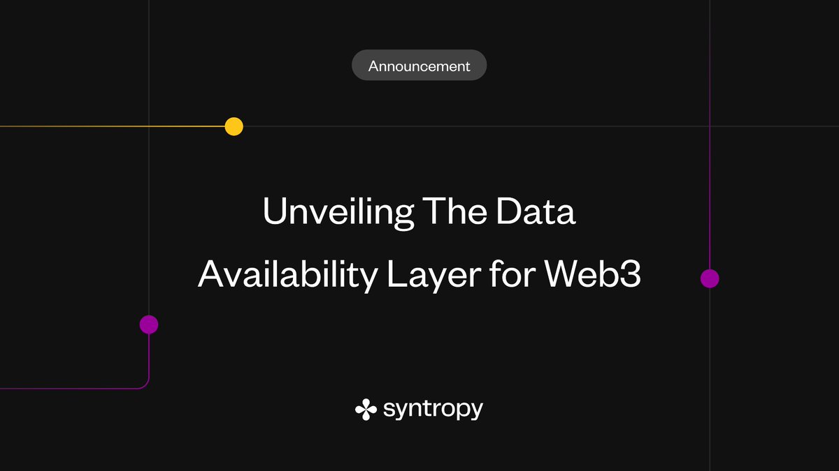 GREAT_DANZUKI's tweet image. Discover the future of #DataManagement with @Syntropy&apos;s new #DataAvailabilityLayer vision. This cutting-edge technology is transforming the way we interact with data. 
#DataScience #Innovation #Technology