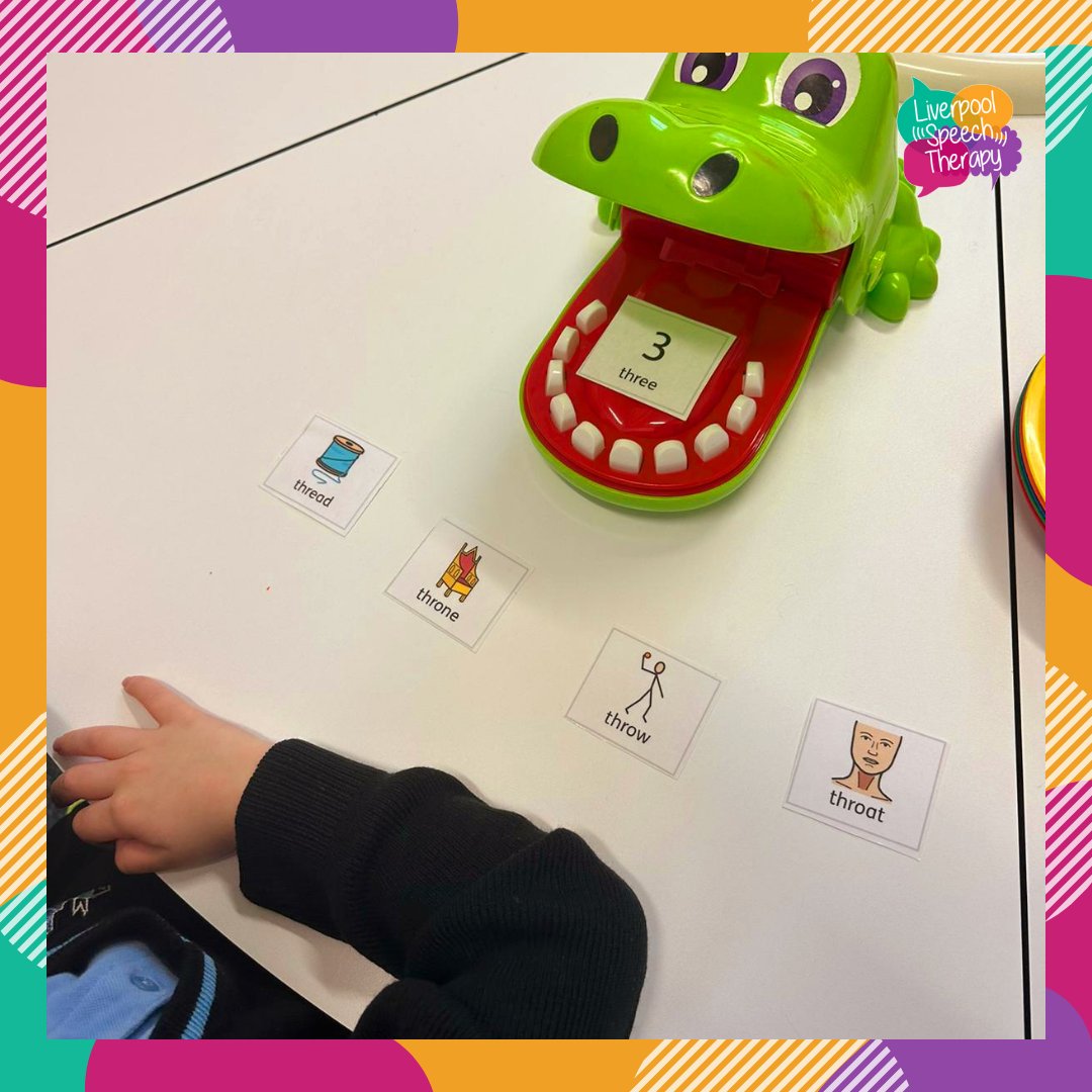 I meanwho doesn't love crocodile dentist!?🐊 Naimo has been working on cluster sounds via the complexity approach with this little one& using crocodile dentist to eat up the cards!As always,simple is best☺️ #liverpoolspeechtherapy #complexityapproach #speechsounddisorder #rcslt