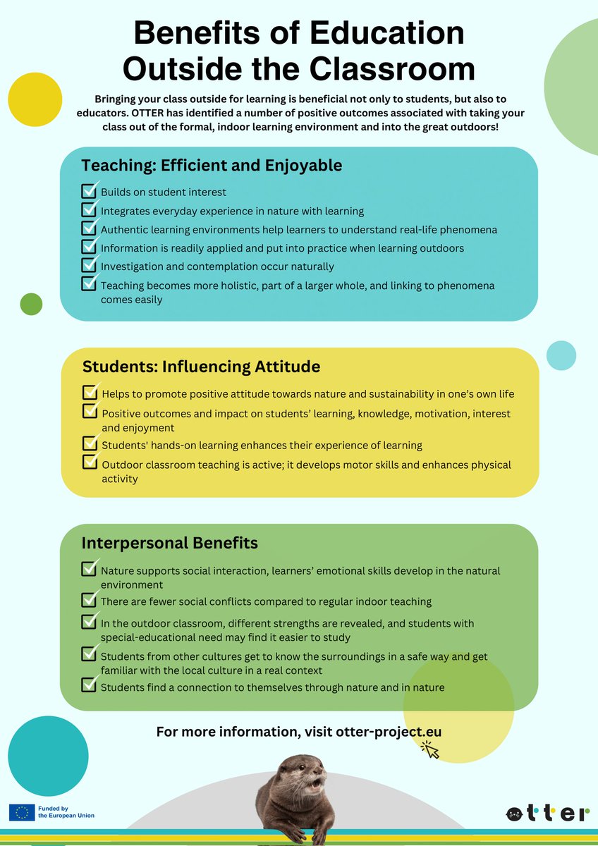 Here's a rundown of all the ways in which #EducationOutsideTheClassroom proves highly beneficial - for students and teachers alike! 💚 Courtesy of our colleagues at <a href="/ESF_news/">ESF</a>.

Did we miss anything? Send us your feedback! 😊