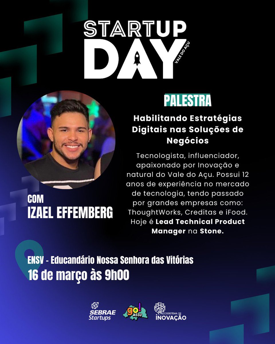 Oi menines, quem está mais animado está menos que Eu. Vou palestrar em Açu/RN dia 16/04 😍

Iza palestrinha com uma emoção diferente por palestrar em casa ❤️