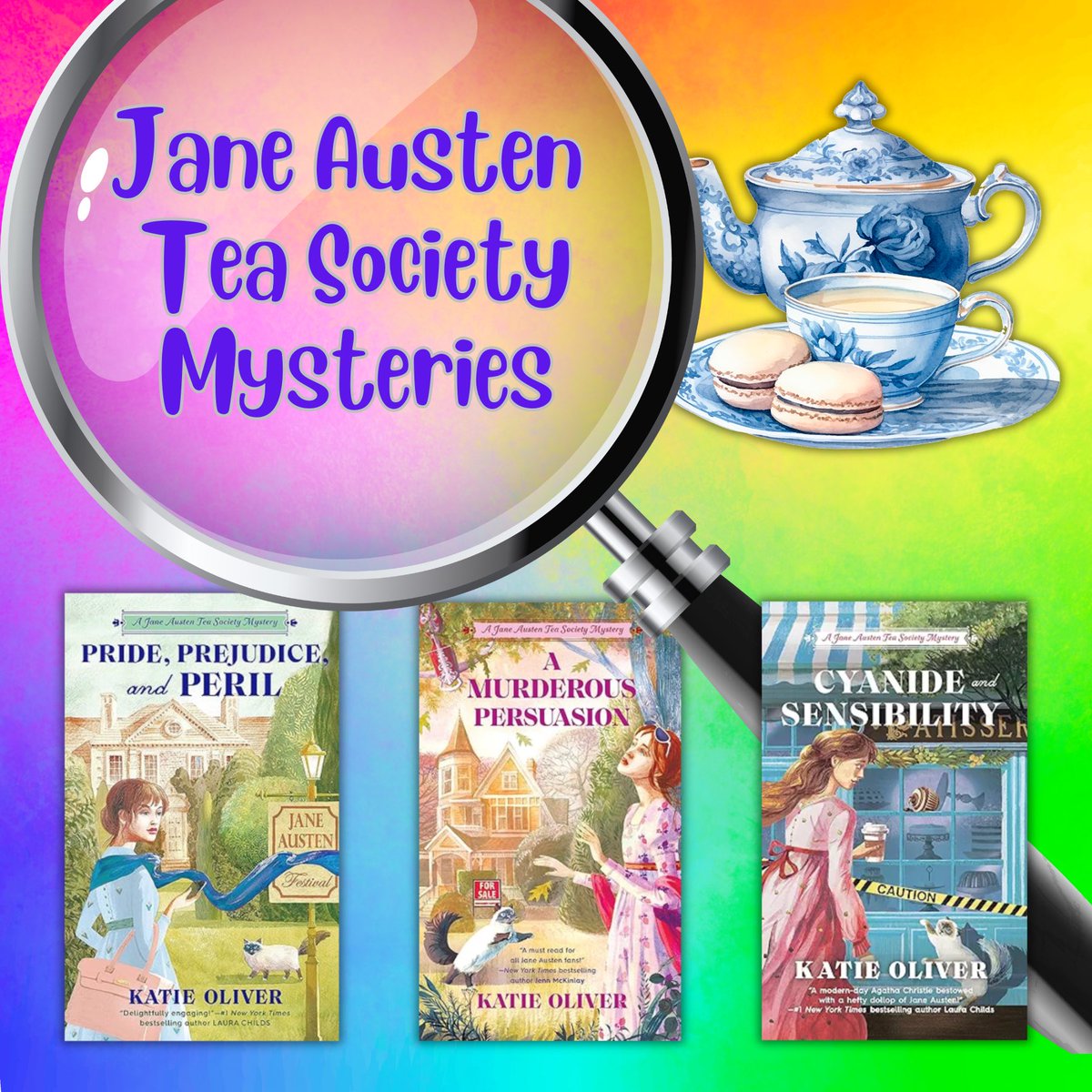Jane Austen Tea Society 🔎 PRIDE, PREJUDICE & PERIL bit.ly/3v1clZ5 #audiobook > adbl.co/3nEsnF0 A MURDEROUS PERSUASION bit.ly/3zwpYmV #audiobook > bit.ly/4avkMzY CYANIDE & SENSIBILITY bit.ly/466EyPR #audiobook > bit.ly/3RZgo4V