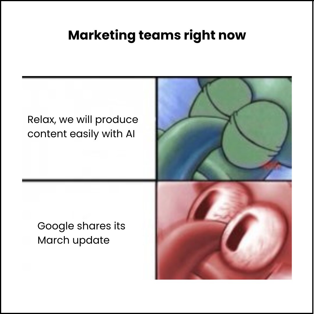 Kraajha's tweet image. Google&apos;s new update has brought really scary times for some eh?😅

#GoogleUpdates #GoogleNewUpdate #AISpamming