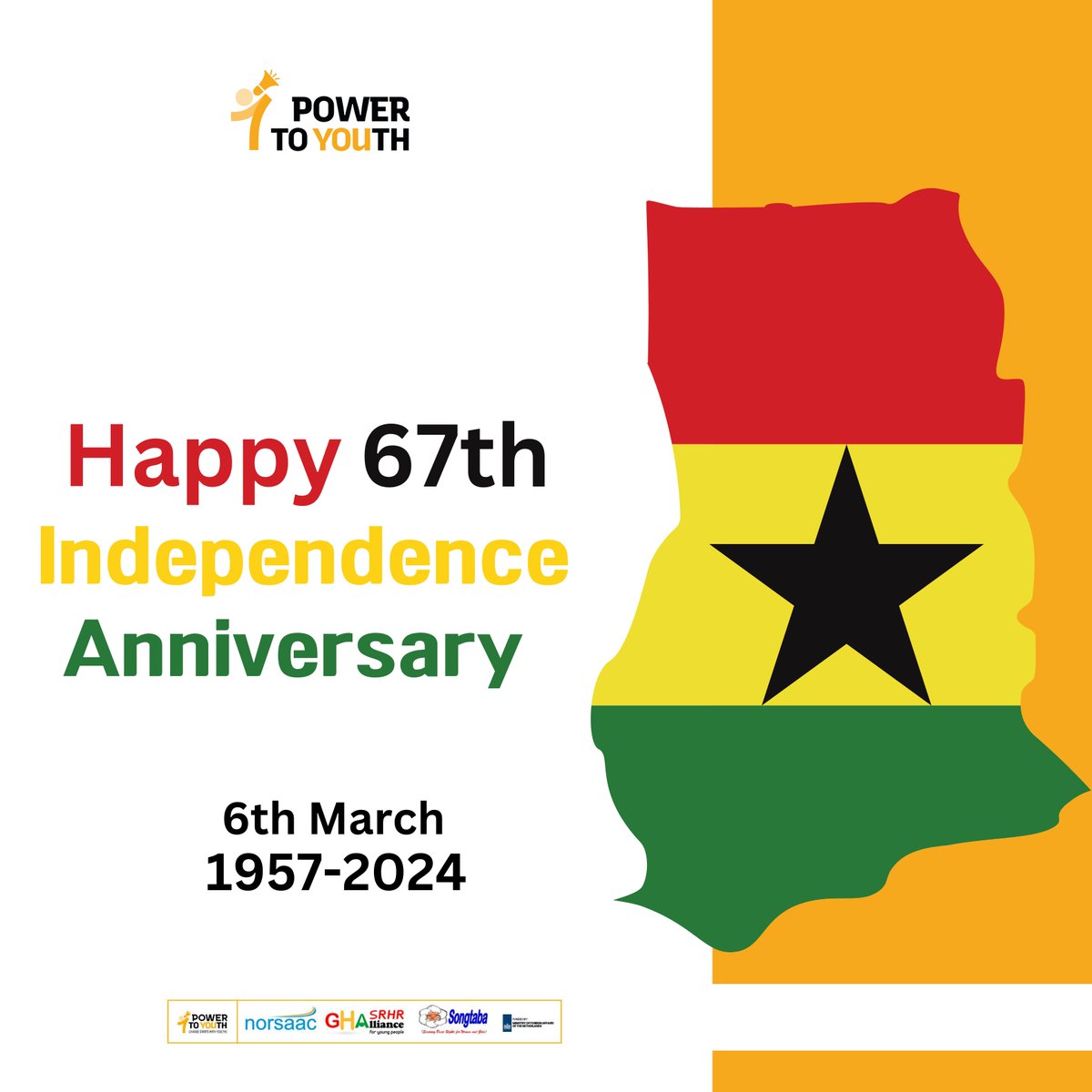 Happy 67th Independence Day to all Ghanaians. Let us persist in advocating for the inclusion of all young people in decision-making processes at every level.

#PowerToYouth #IndependenceDay