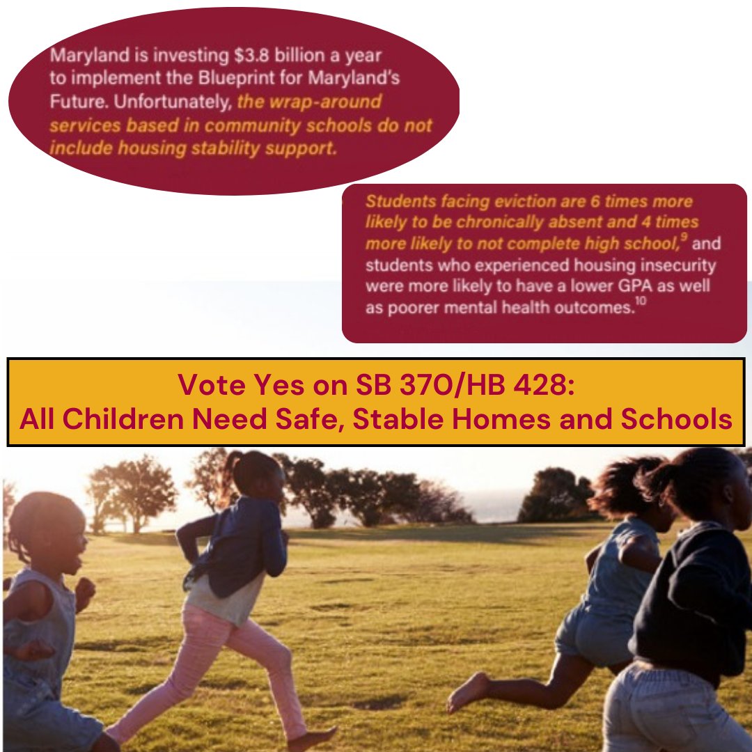 🚨Vote possible TODAY on SB 370
Call/email Budget &amp; Tax &amp; urge them vote YES for an eviction prevention program in community schools
No child should face homelessness &amp; loss of their school EVER
<a href="/GuyGuzzone/">Guy Guzzone</a> <a href="/SenBillFerg/">Bill Ferguson</a> 
Phone #s in thread
Every Action:
secure.everyaction.com/H3-YJazriE63i9…