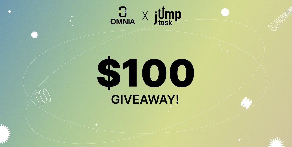 🔵 JumpTask X OMNIA Protocol - $100 Prize Pool Giveaway! 🟡 From March 6 to March 27, it's your chance to win big! Here's how to participate: 1️⃣ Like this post 2️⃣ Follow @omnia_protocol 3️⃣ Screenshot proof of your follow and share it with your wallet ID in the replies of…