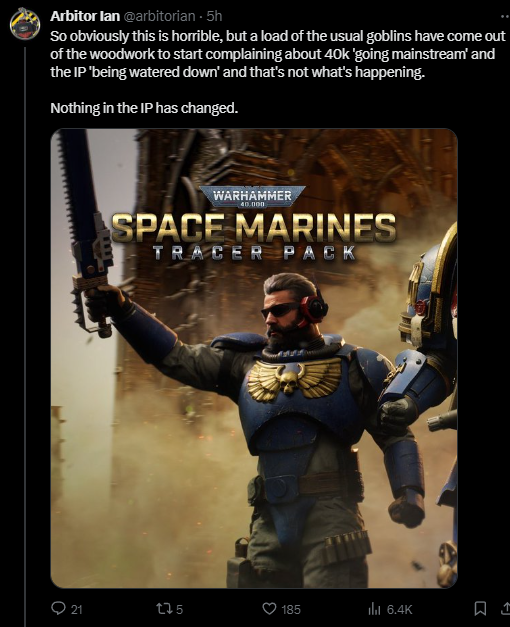 Lets Check in on Warhammer 40K...

Nice...PURE CRINGE and COPE