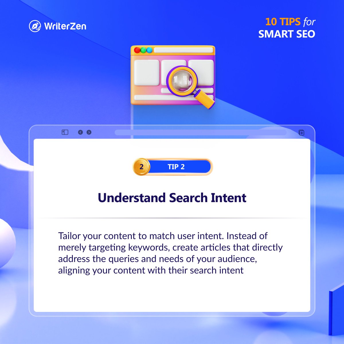 writerzenseo's tweet image. Uncover Tip #2! 🔍 Decode search queries and tailor your content to satisfy your audience&apos;s needs.

#SEOtips #SmartSEO #SearchIntent