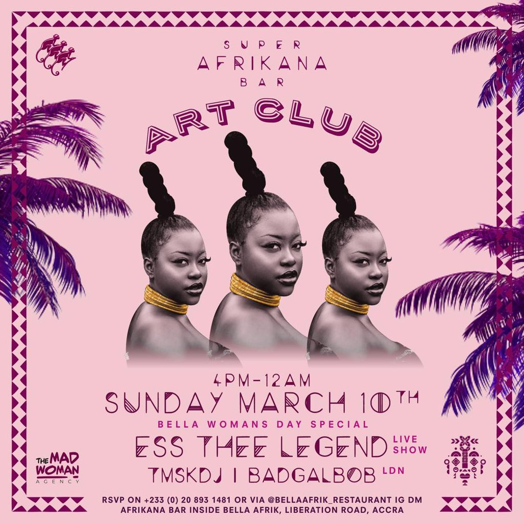 EssTheeLegend's tweet photo. Hi family 🌸💓✨
I will be performing LIVE at @BellaAfrikAccra (Afrikiko) on their Women’s Day Special 🎉
Come listen to ✨You Will Know My Name✨ E.P. &amp; enjoy solid vibes from other amazing women 🫶🏾🥂
Keep streaming #YWKMN here : https://t.co/dm5zd7T59j https://t.co/4k0eeIepJG