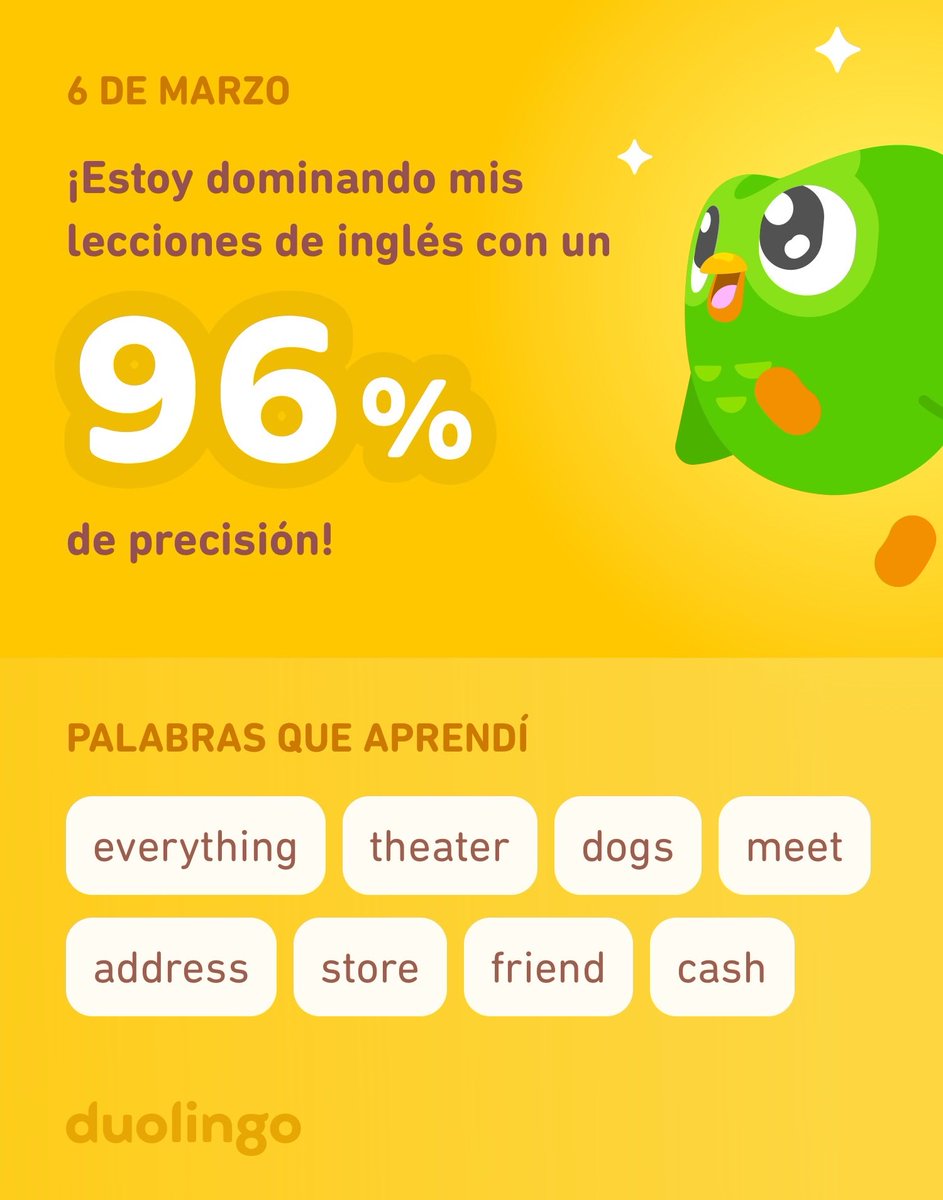 JimmyU00966797's tweet photo. ¡Estoy aprendiendo inglés en Duolingo! Es gratis, divertido y efectivo. https://t.co/Qc4QnlhKeV