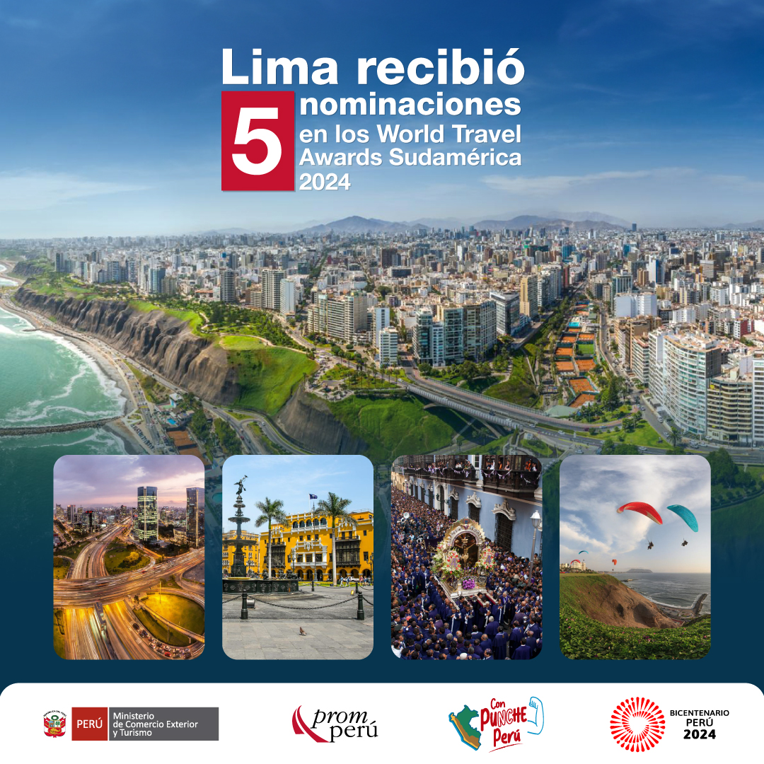 ¡#Lima compite en 5 categorías en los @WTravelAwards 2024, edición Sudamérica! 💪 ¡Apoyemos para que nuestra capital sea reconocida a nivel internacional como un destino imperdible! Ingresa a worldtravelawards.com/vote y empecemos a votar. Las votaciones cierran el 7 de abril.